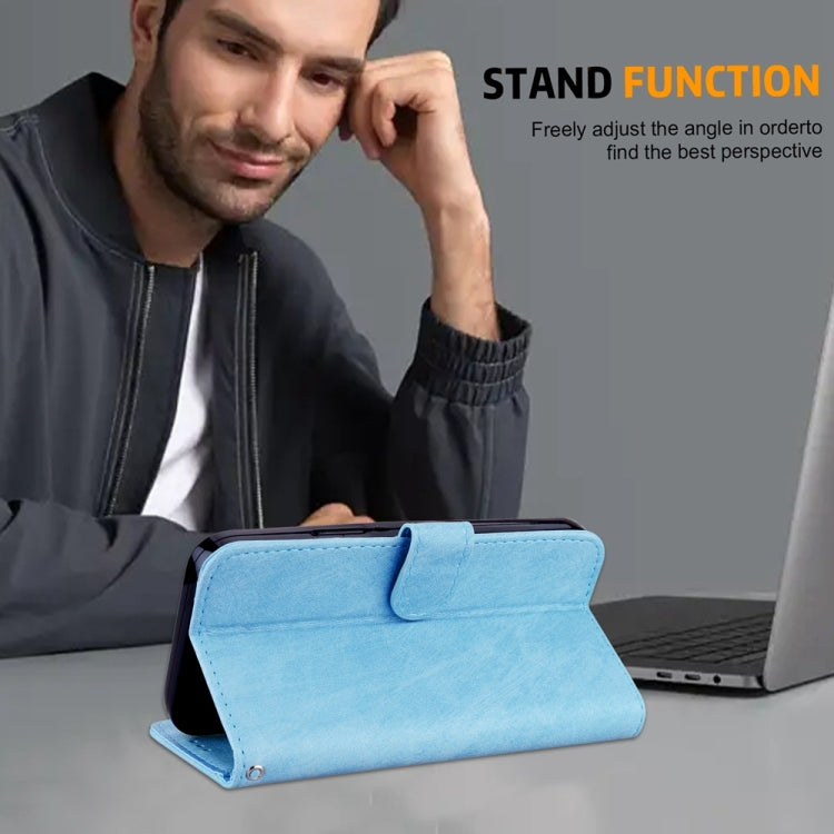 For Google Pixel 9 Pro Skin Feeling Oil Leather Texture PU + TPU Phone Case(Light Blue) - Google Cases by PMC TechLife | Online Shopping South Africa | PMC TechLife | Buy Now Pay Later Mobicred