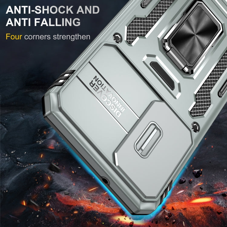For Samsung Galaxy S24 5G Armor PC + TPU Camera Shield Phone Case(Grey) - Galaxy S24 5G Cases by PMC TechLife | Online Shopping South Africa | PMC TechLife