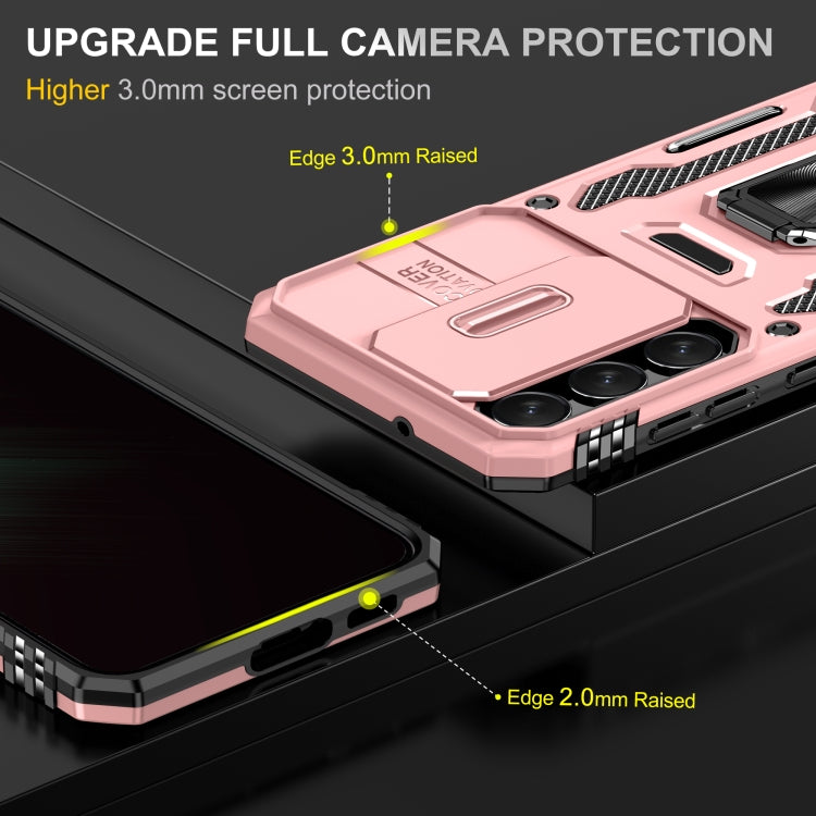 For Samsung Galaxy S24 5G Armor PC + TPU Camera Shield Phone Case(Rose Gold) - Galaxy S24 5G Cases by PMC TechLife | Online Shopping South Africa | PMC TechLife