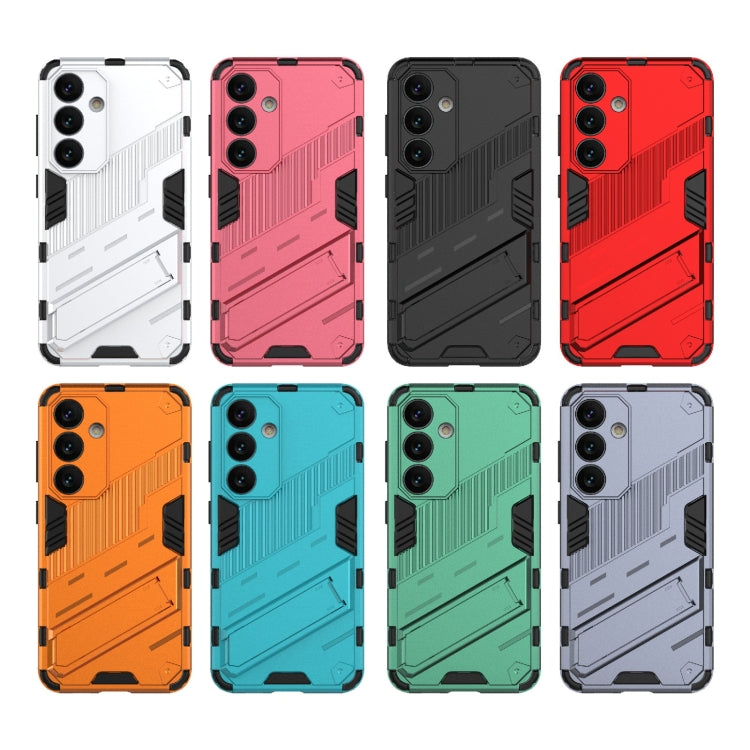 For Samsung Galaxy S24 5G Punk Armor 2 in 1 PC + TPU Shockproof Phone Case with Invisible Holder(Grey) - Galaxy S24 5G Cases by PMC TechLife | Online Shopping South Africa | PMC TechLife | Buy Now Pay Later Mobicred