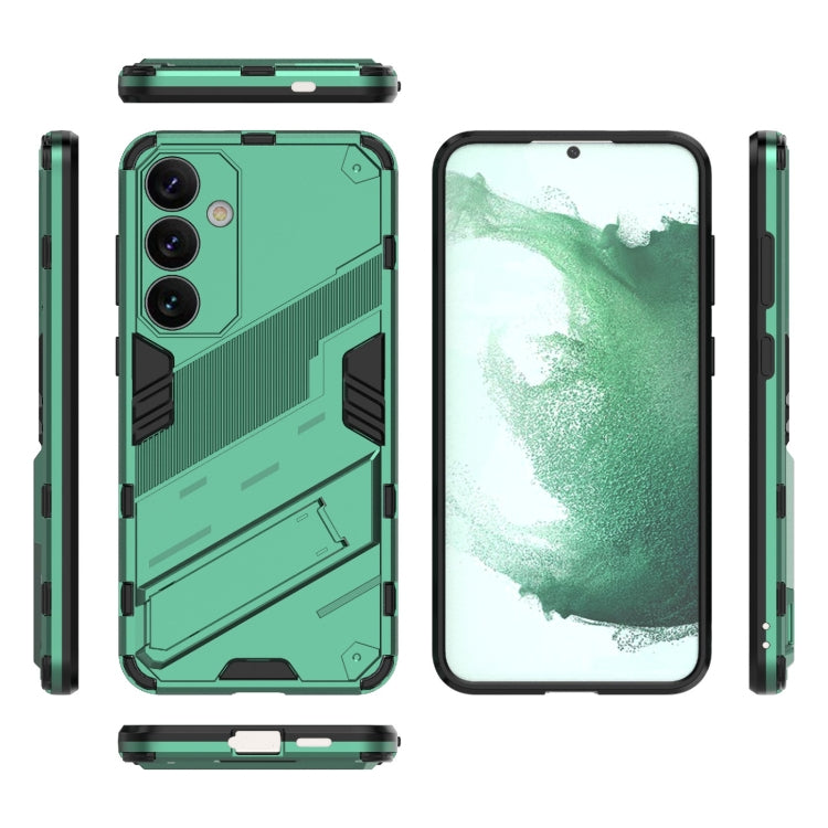 For Samsung Galaxy S24+ 5G Punk Armor 2 in 1 PC + TPU Shockproof Phone Case with Invisible Holder(Green) - Galaxy S24+ 5G Cases by PMC TechLife | Online Shopping South Africa | PMC TechLife | Buy Now Pay Later Mobicred