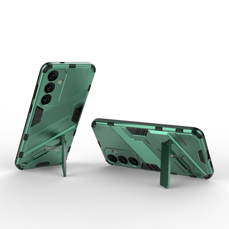 For Samsung Galaxy S24+ 5G Punk Armor 2 in 1 PC + TPU Shockproof Phone Case with Invisible Holder(Green) - Galaxy S24+ 5G Cases by PMC TechLife | Online Shopping South Africa | PMC TechLife | Buy Now Pay Later Mobicred