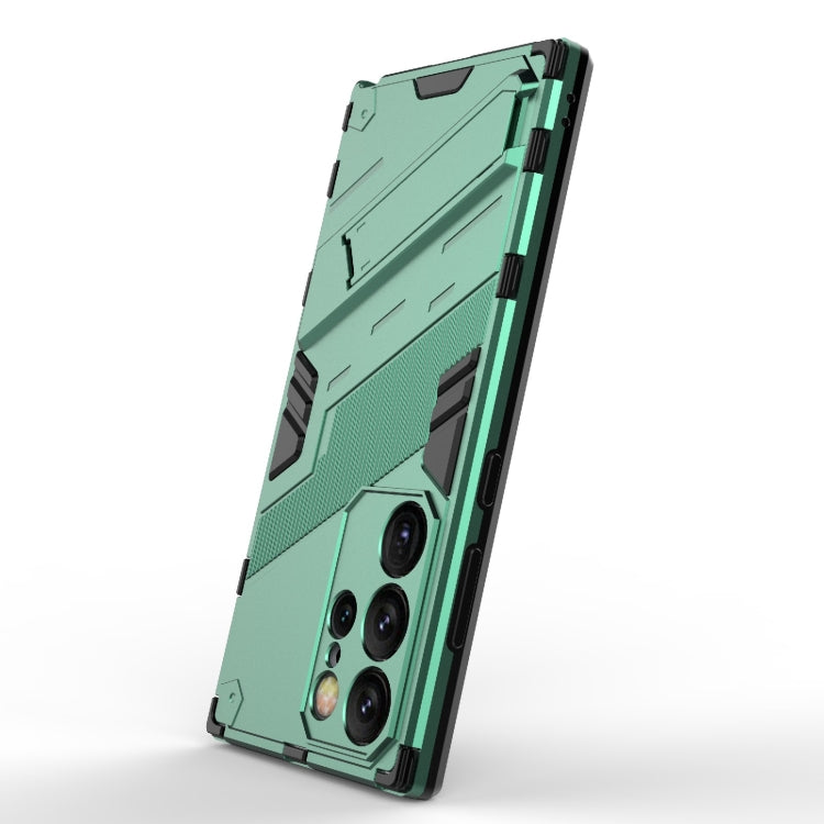 For Samsung Galaxy S24 Ultra 5G Punk Armor 2 in 1 PC + TPU Shockproof Phone Case with Invisible Holder(Green) - Galaxy S24 Ultra 5G Cases by PMC Jewellery | Online Shopping South Africa | PMC Jewellery