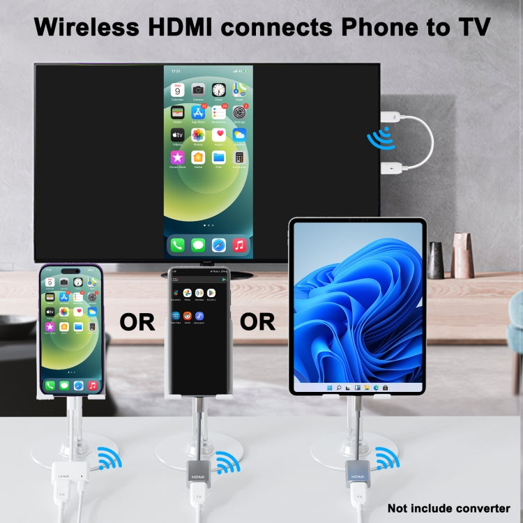 THT-020-08 4 in 1 HDMI Transmitter Wireless Screen Sharer Set(White) - Wireless Display Dongle by PMC TechLife | Online Shopping South Africa | PMC TechLife | Buy Now Pay Later Mobicred
