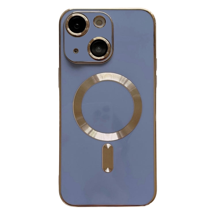 For iPhone 13 Magsafe Plating TPU Phone Case with Lens Film(Light Blue) - iPhone 13 Cases by PMC TechLife | Online Shopping South Africa | PMC TechLife