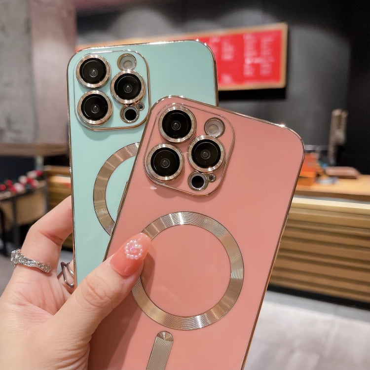 For iPhone 14 Pro Magsafe Plating TPU Phone Case with Lens Film(Light Blue) - iPhone 14 Pro Cases by PMC TechLife | Online Shopping South Africa | PMC TechLife