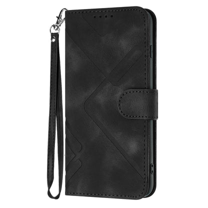 For Huawei Pura 70 Pro/70 Pro+ Line Pattern Skin Feel Leather Phone Case(Black) - Huawei Cases by PMC Jewellery | Online Shopping South Africa | PMC Jewellery | Buy Now Pay Later Mobicred