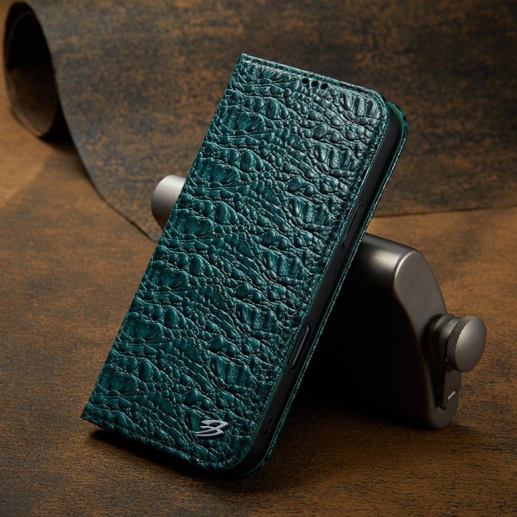 For iPhone 16 Fierre Shann Crocodile Texture Magnetic Genuine Leather Phone Case(Green) - free shipping - PMC Jewellery - Order now!