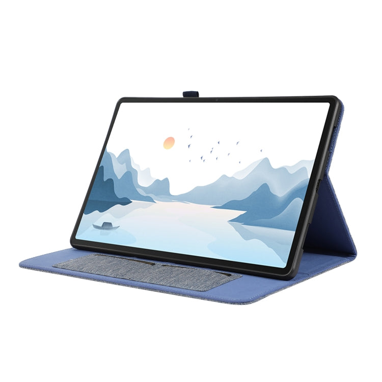 For Lenovo Tab P12 Horizontal Flip TPU + Fabric PU Leather Tablet Case(Dark Blue) - Lenovo by PMC TechLife | Online Shopping South Africa | PMC TechLife | Buy Now Pay Later Mobicred