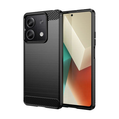For Xiaomi Redmi Note 13 5G Brushed Texture Carbon Fiber TPU Phone Case(Black) - Note 13 Cases by PMC Jewellery | Online Shopping South Africa | PMC Jewellery