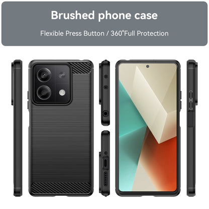 For Xiaomi Redmi Note 13 5G Brushed Texture Carbon Fiber TPU Phone Case(Black) - Note 13 Cases by PMC Jewellery | Online Shopping South Africa | PMC Jewellery