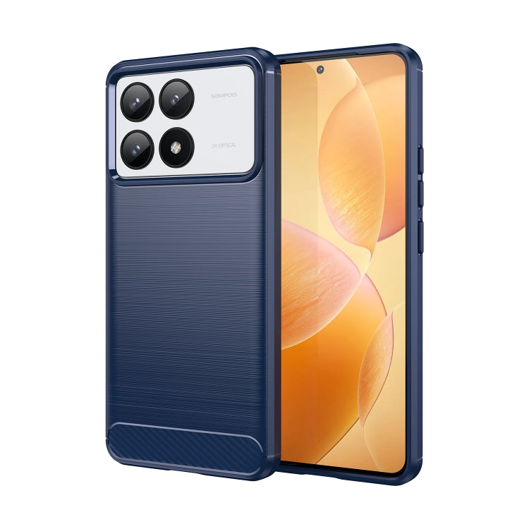 For Xiaomi Redmi K70 Pro Brushed Texture Carbon Fiber TPU Phone Case(Blue) - K70 Pro Cases by PMC Jewellery | Online Shopping South Africa | PMC Jewellery | Buy Now Pay Later Mobicred