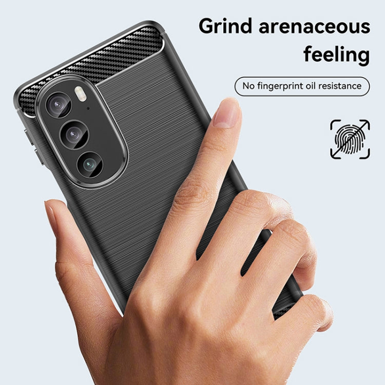 For Motorola Edge 30 Pro Brushed Texture Carbon Fiber TPU Phone Case(Black) - Motorola Cases by PMC TechLife | Online Shopping South Africa | PMC TechLife | Buy Now Pay Later Mobicred