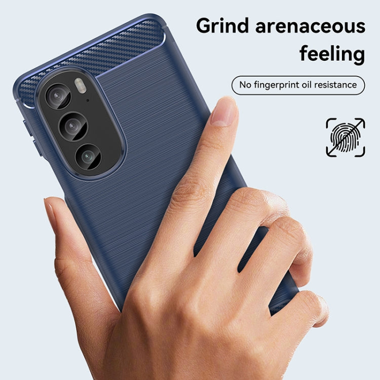 For Motorola Edge+ 2022 Brushed Texture Carbon Fiber TPU Phone Case(Blue) - Motorola Cases by PMC TechLife | Online Shopping South Africa | PMC TechLife | Buy Now Pay Later Mobicred