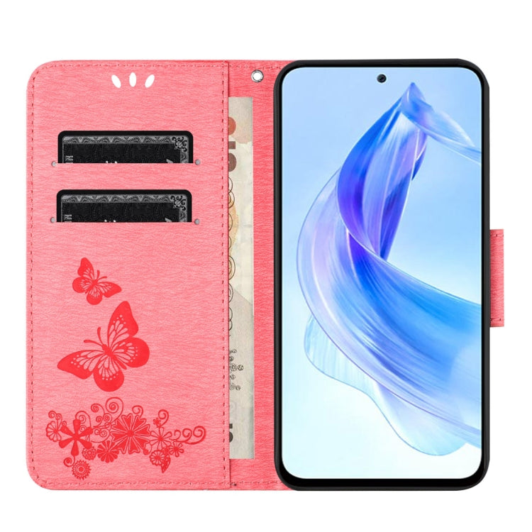 For Honor 90 Lite Butterfly Embossed Flip Leather Phone Case(Pink) - Honor Cases by PMC Jewellery | Online Shopping South Africa | PMC Jewellery