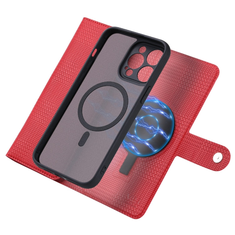 For iPhone 13 ViLi GHB Series MagSafe Magnetic Zipper Leather Phone Case(Red) - free shipping - PMC Jewellery - Order now!