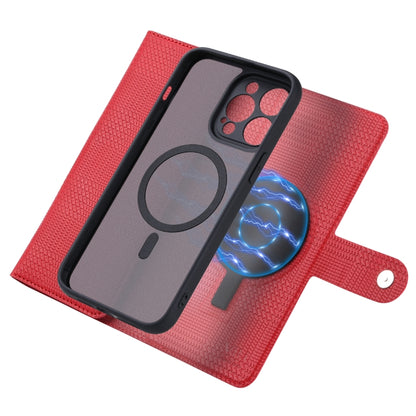 For iPhone 13 ViLi GHB Series MagSafe Magnetic Zipper Leather Phone Case(Red) - iPhone 13 Cases by ViLi | Online Shopping South Africa | PMC Jewellery | Buy Now Pay Later Mobicred