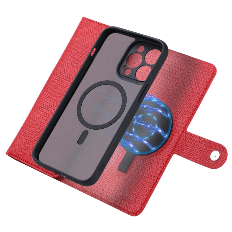 For iPhone 14 Pro ViLi GHB Series MagSafe Magnetic Zipper Leather Phone Case(Red) - iPhone 14 Pro Cases by ViLi | Online Shopping South Africa | PMC Jewellery | Buy Now Pay Later Mobicred