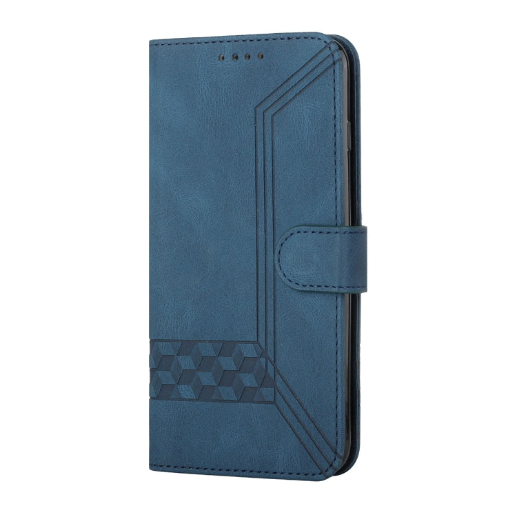 For Realme 11 Cubic Skin Feel Flip Leather Phone Case(Blue) - Realme Cases by PMC Jewellery | Online Shopping South Africa | PMC Jewellery | Buy Now Pay Later Mobicred