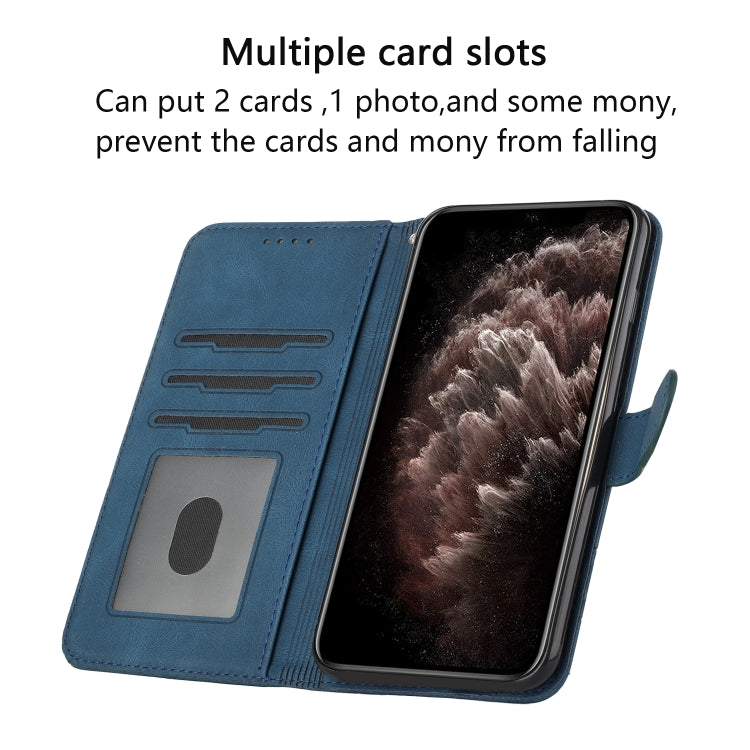 For Realme 11 Cubic Skin Feel Flip Leather Phone Case(Blue) - Realme Cases by PMC TechLife | Online Shopping South Africa | PMC TechLife | Buy Now Pay Later Mobicred