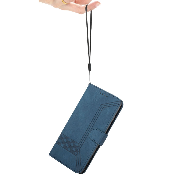 For Realme 11 Cubic Skin Feel Flip Leather Phone Case(Blue) - Realme Cases by PMC TechLife | Online Shopping South Africa | PMC TechLife | Buy Now Pay Later Mobicred