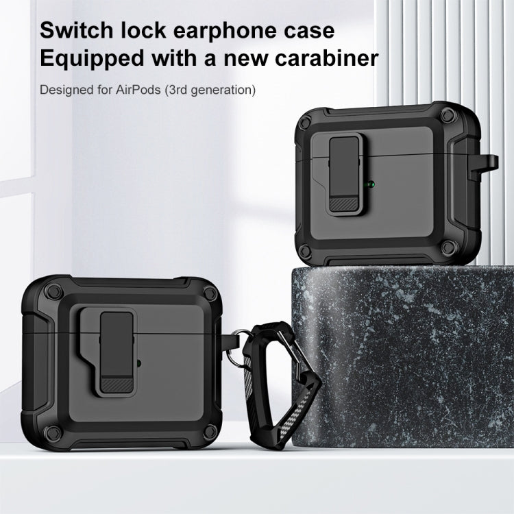 For AirPods 3 TPU + PC Wireless Bluetooth Earphone Protective Case with Switch Lock & Hook(Royal Blue) - For AirPods 3 by PMC Jewellery | Online Shopping South Africa | PMC Jewellery | Buy Now Pay Later Mobicred