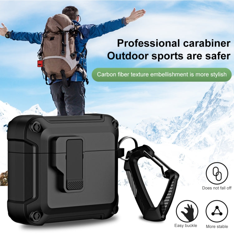 For AirPods 3 TPU + PC Wireless Bluetooth Earphone Protective Case with Switch Lock & Hook(Royal Blue) - For AirPods 3 by PMC Jewellery | Online Shopping South Africa | PMC Jewellery | Buy Now Pay Later Mobicred