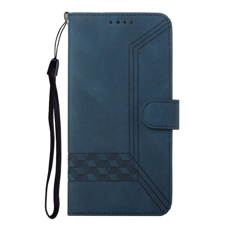 For iPhone 16 Plus Cubic Skin Feel Flip Leather Phone Case(Blue) - iPhone 16 Plus Cases by PMC TechLife | Online Shopping South Africa | PMC TechLife | Buy Now Pay Later Mobicred