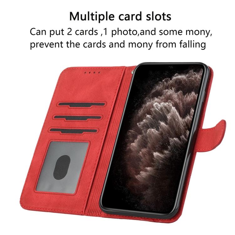 For iPhone 17 Air Cubic Skin Feel Flip Leather Phone Case(Red) - free shipping - PMc TechLife - Order now!