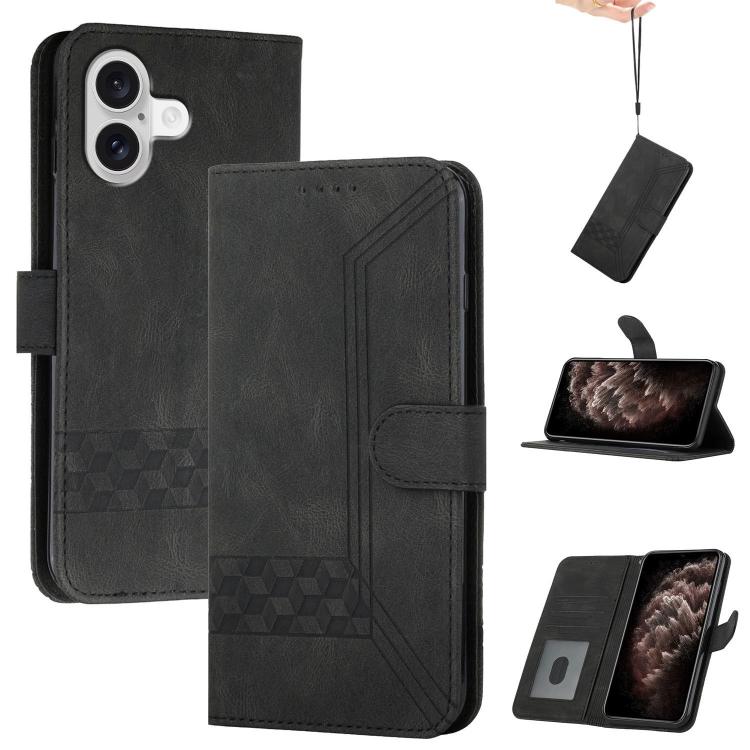 For iPhone 17 Cubic Skin Feel Flip Leather Phone Case(Black) - free shipping - PMc TechLife - Order now!