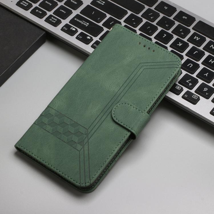 For iPhone 17 Pro Max Cubic Skin Feel Flip Leather Phone Case(Green) - free shipping - PMc TechLife - Order now!