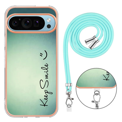 For Google Pixel 9 Pro XL Electroplating Dual-side IMD Phone Case with Lanyard(Smile) - Google Cases by PMC Jewellery | Online Shopping South Africa | PMC Jewellery | Buy Now Pay Later Mobicred