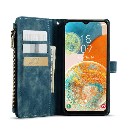 For Samsung Galaxy A23 CaseMe C30 Card Slots Zipper Wallet Leather Phone Case(Blue) - Galaxy Phone Cases by CaseMe | Online Shopping South Africa | PMC Jewellery | Buy Now Pay Later Mobicred