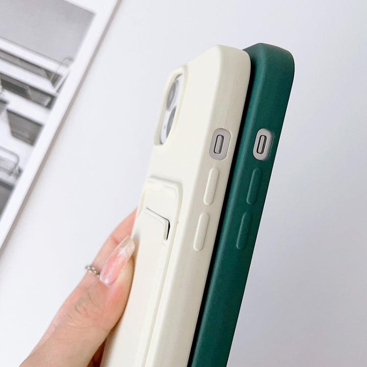 For iPhone 15 Plus Crossbody Lanyard Elastic Silicone Card Holder Phone Case(Dark Green) - iPhone 15 Plus Cases by PMC TechLife | Online Shopping South Africa | PMC TechLife