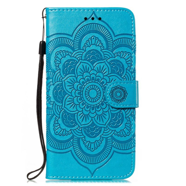For iPhone 16 Pro Max Mandala Embossing Pattern Horizontal Flip Leather Phone Case(Blue) - iPhone 16 Pro Max Cases by PMC TechLife | Online Shopping South Africa | PMC TechLife | Buy Now Pay Later Mobicred