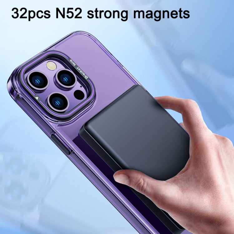 For iPhone 14 Pro MagSafe Magnetic Invisible Holder Transparent Phone Case(Black) - iPhone 14 Pro Cases by PMC TechLife | Online Shopping South Africa | PMC TechLife