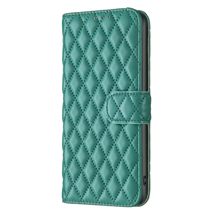 For Motorola Moto G34 5G Diamond Lattice Wallet Flip Leather Phone Case(Green) - Motorola Cases by PMC Jewellery | Online Shopping South Africa | PMC Jewellery | Buy Now Pay Later Mobicred