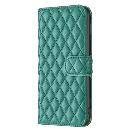 For Motorola Moto G34 5G Diamond Lattice Wallet Flip Leather Phone Case(Green) - Motorola Cases by PMC Jewellery | Online Shopping South Africa | PMC Jewellery | Buy Now Pay Later Mobicred