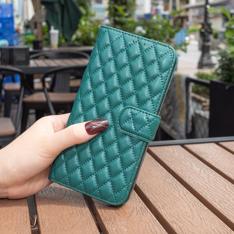 For Motorola Moto G34 5G Diamond Lattice Wallet Flip Leather Phone Case(Green) - Motorola Cases by PMC Jewellery | Online Shopping South Africa | PMC Jewellery | Buy Now Pay Later Mobicred