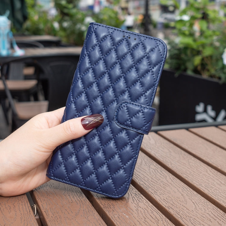 For Motorola Edge 50 Pro 5G Diamond Lattice Wallet Flip Leather Phone Case(Blue) - Motorola Cases by PMC TechLife | Online Shopping South Africa | PMC TechLife | Buy Now Pay Later Mobicred
