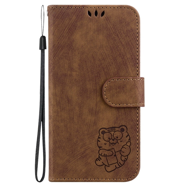 For Google Pixel 9 Pro Little Tiger Embossed Leather Phone Case(Brown) - Google Cases by PMC Jewellery | Online Shopping South Africa | PMC Jewellery | Buy Now Pay Later Mobicred