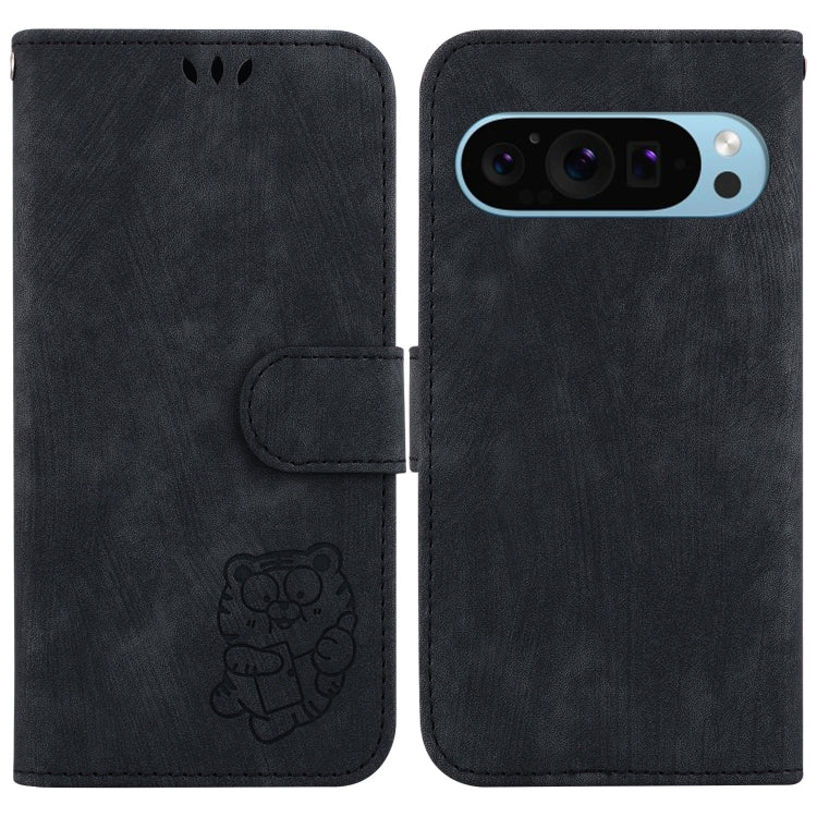 For Google Pixel 9 Pro Little Tiger Embossed Leather Phone Case(Black) - Google Cases by PMC TechLife | Online Shopping South Africa | PMC TechLife | Buy Now Pay Later Mobicred