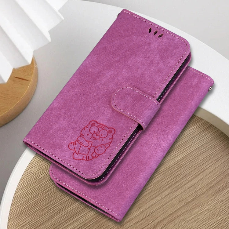 For Google Pixel 9 Little Tiger Embossed Leather Phone Case(Rose Red) - Google Cases by PMC TechLife | Online Shopping South Africa | PMC TechLife | Buy Now Pay Later Mobicred