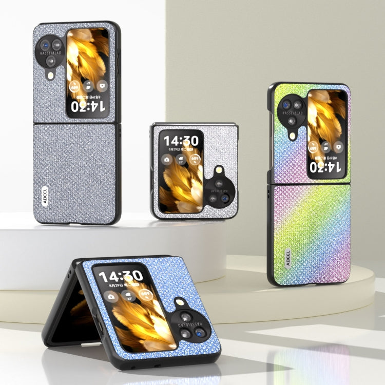 For OPPO Find N3 Flip ABEEL Diamond Black Edge Phone Case(Jewel Black) - Find N3 Flip Cases by PMC TechLife | Online Shopping South Africa | PMC TechLife | Buy Now Pay Later Mobicred