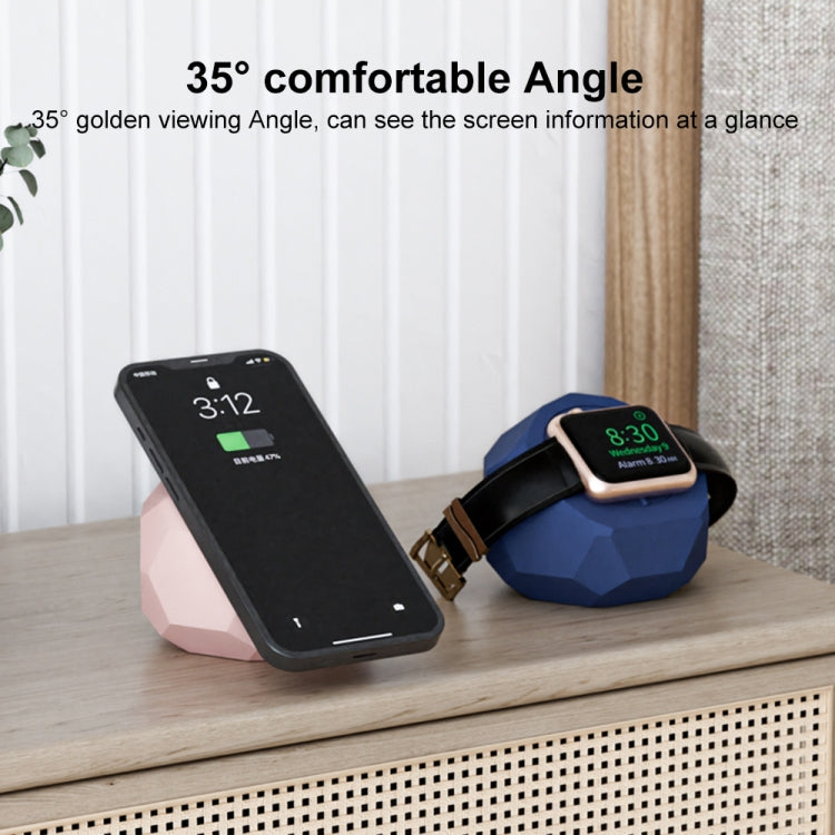 Diamond-shaped 2 in 1 Wireless Charging Silicone Base(Blue) - Charger / Holder by PMC TechLife | Online Shopping South Africa | PMC TechLife | Buy Now Pay Later Mobicred