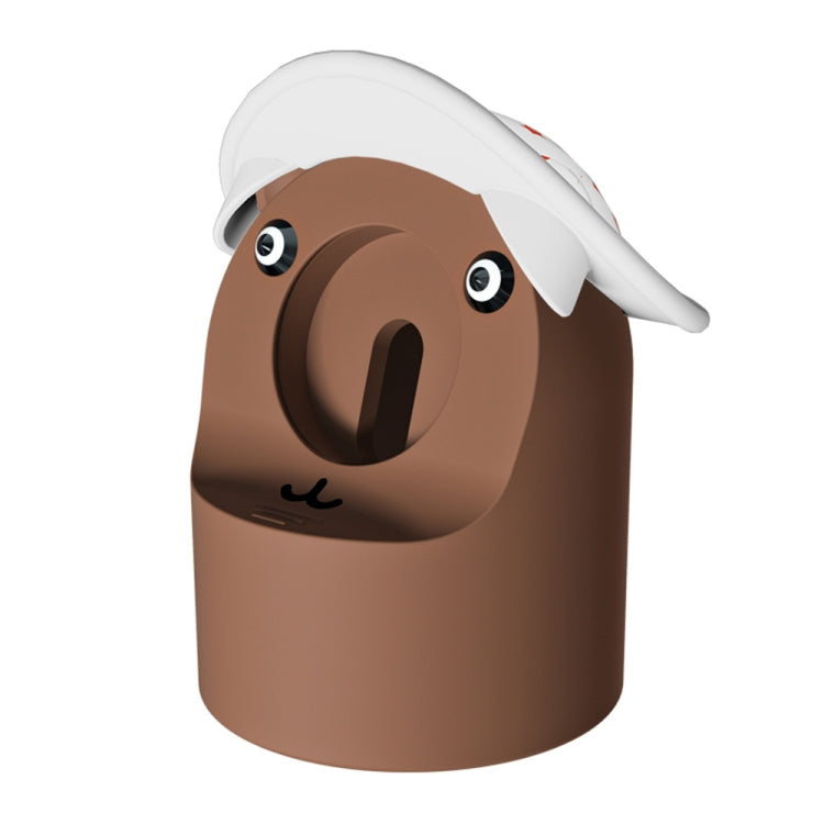 For Apple Watch Series Hat Bear Shaped Silicone Charging Base(Brown) - Charger / Holder by PMC TechLife | Online Shopping South Africa | PMC TechLife | Buy Now Pay Later Mobicred