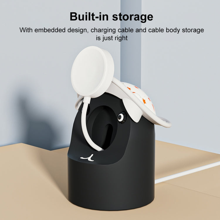 For Apple Watch Series Hat Bear Shaped Silicone Charging Base(Blue) - Charger / Holder by PMC TechLife | Online Shopping South Africa | PMC TechLife | Buy Now Pay Later Mobicred