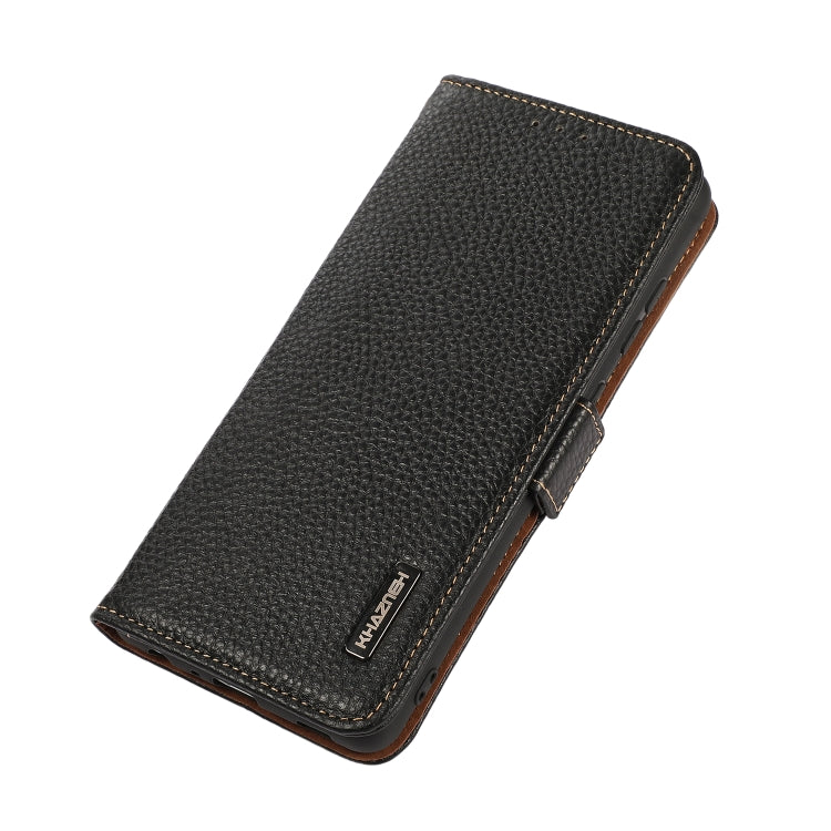 For Honor X9c KHAZNEH Side-Magnetic Litchi Genuine Leather RFID Phone Case(Black) - Honor Cases by PMC TechLife | Online Shopping South Africa | PMC TechLife | Buy Now Pay Later Mobicred