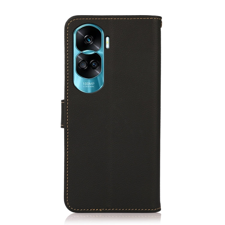 For Honor X50i 5G/90 Lite KHAZNEH Custer Genuine Leather RFID Phone Case(Black) - Honor Cases by PMC TechLife | Online Shopping South Africa | PMC TechLife | Buy Now Pay Later Mobicred