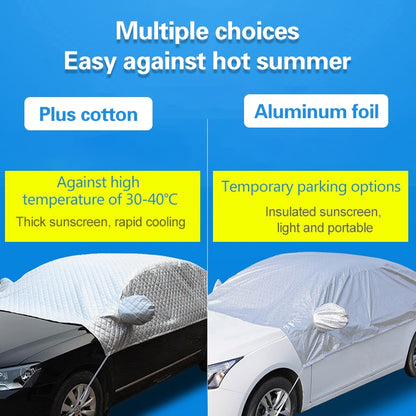 Car Half-cover Car Clothing Sunscreen Heat Insulation Sun Nisor, Aluminum Foil Size: 4.8x1.7x1.5m - Window Foils & Solar Protection by PMC Jewellery | Online Shopping South Africa | PMC Jewellery | Buy Now Pay Later Mobicred